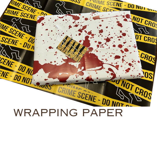 3 x Gift Wrap - Crime Scene Tape / Blood Spatter / Detective true crime - A2 size - 115gsm - Image 10