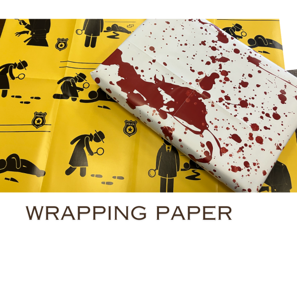 3 x Gift Wrap - Crime Scene Tape / Blood Spatter / Detective true crime - A2 size - 115gsm - Image 7