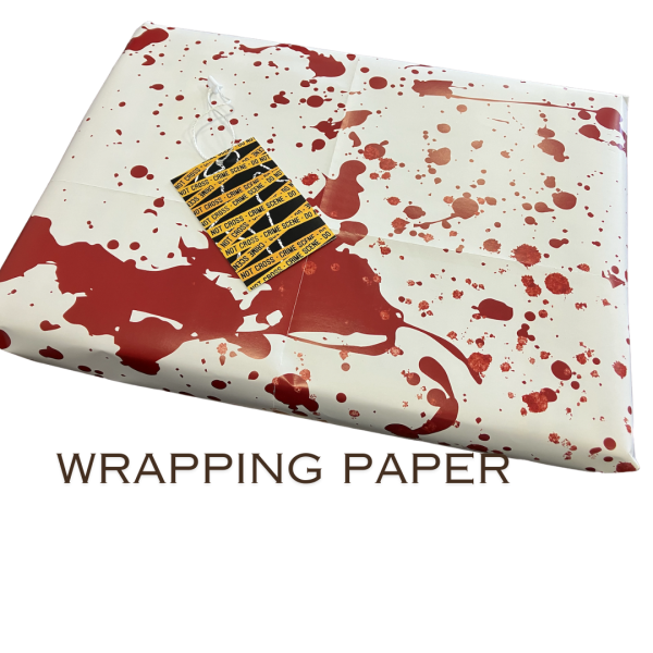 3 x Gift Wrap - Crime Scene Tape / Blood Spatter / Detective true crime - A2 size - 115gsm - Image 3